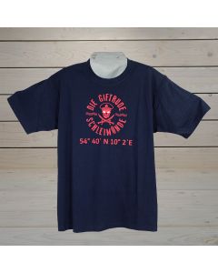 T-Shirt "Giftbude-Koordinaten" dunkelblau Größe L