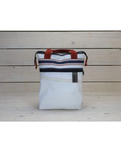 Taschenrucksack weiß-rot - klein