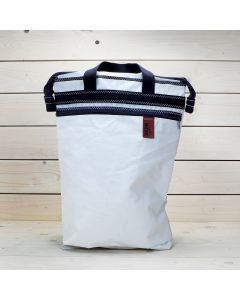 Taschenrucksack weiß-schwarz, groß