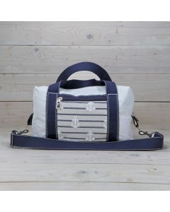 Sporttasche "Stexwig" weiß-blau mit Anker